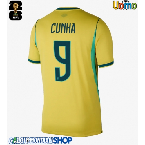 Maglie da calcio Brasile Matheus Cunha #9 Prima Maglia Mondiali 2026  Manica Corta